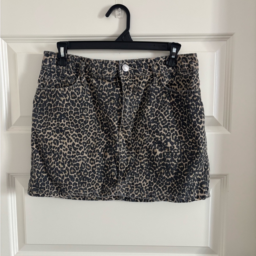 Mango Leopard Print Women's Skirt